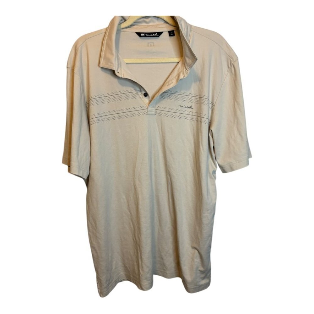 Travis Mathew Shirt‎ Men's Size XXL Polo Golf White tan